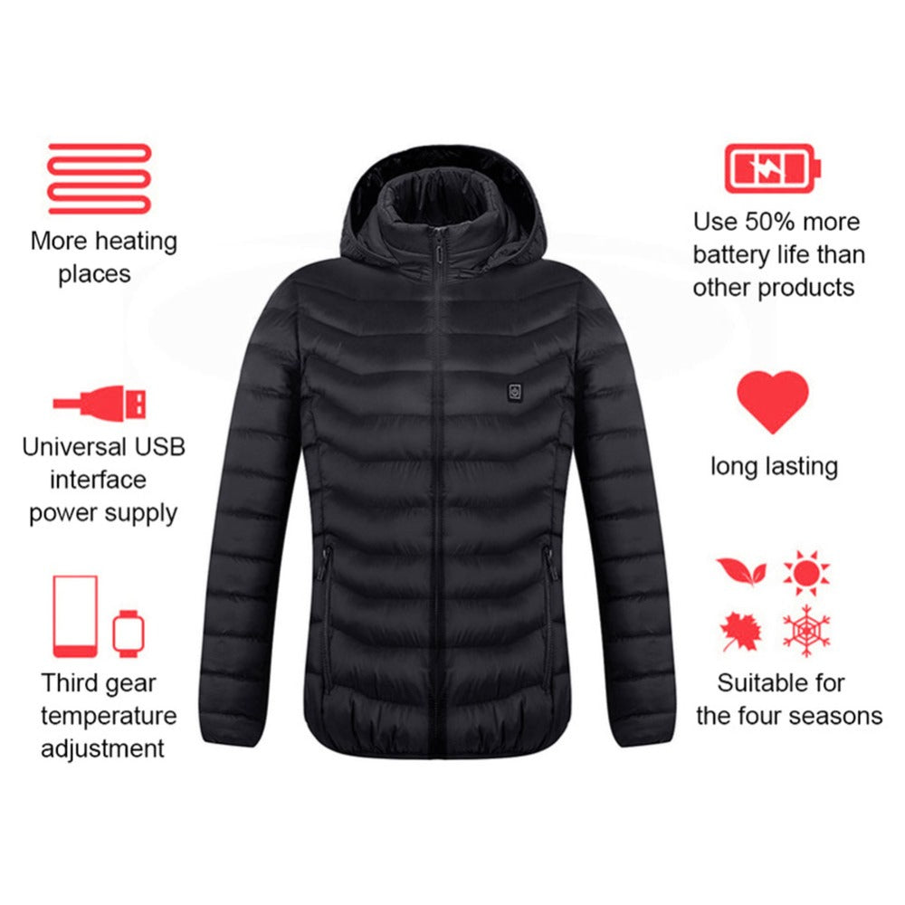Winter Heated Jacket USB Electric Cotton Coat